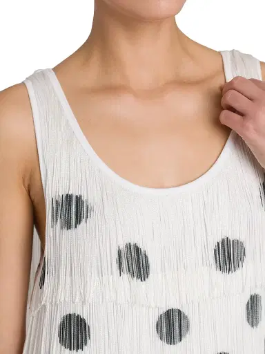 MOSCHINO Women's Polka Dot Fringe Maxi Dress - Multi White | Thumbnail 6 MOSCHINO Women's Polka Dot Fringe Maxi Dress - Multi White | Thumbnail 6