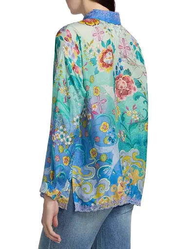 Johnny Was Women's Audrey Printed Silk Shirt - Altair Scarf | Thumbnail 5 Johnny Was Women's Audrey Printed Silk Shirt - Altair Scarf | Thumbnail 5