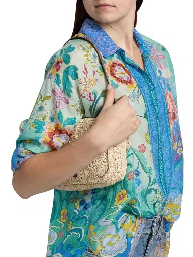 Johnny Was Women's Audrey Printed Silk Shirt - Altair Scarf | Thumbnail 6 Johnny Was Women's Audrey Printed Silk Shirt - Altair Scarf | Thumbnail 6