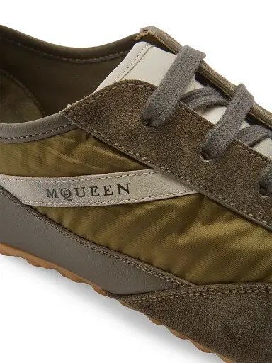 Alexander McQueen Men's Boxe Suede & Nylon Low-Top Sneakers - Green Olive - Size 13 | Thumbnail 5 Alexander McQueen Men's Boxe Suede & Nylon Low-Top Sneakers - Green Olive - Size 13 | Thumbnail 5