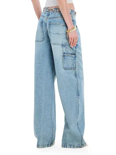 SEROYA Women's Bond Sash Belt Baggy Jeans - Coastline | Thumbnail 5 SEROYA Women's Bond Sash Belt Baggy Jeans - Coastline | Thumbnail 5