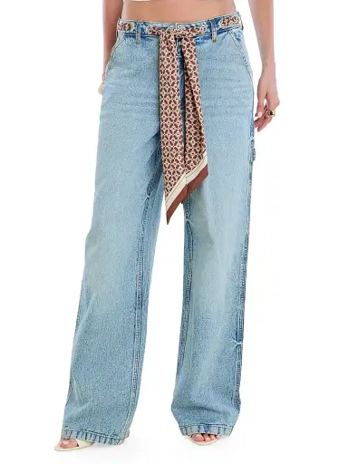 SEROYA Women's Bond Sash Belt Baggy Jeans - Coastline | Thumbnail 6 SEROYA Women's Bond Sash Belt Baggy Jeans - Coastline | Thumbnail 6