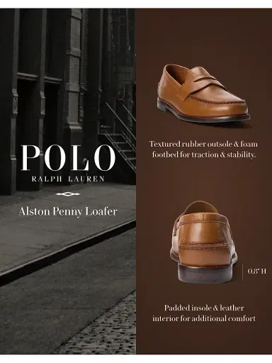 Polo Ralph Lauren Men's Alston Penny Full-Grain Loafers - Tan - Size 9 | Thumbnail 5 Polo Ralph Lauren Men's Alston Penny Full-Grain Loafers - Tan - Size 9 | Thumbnail 5