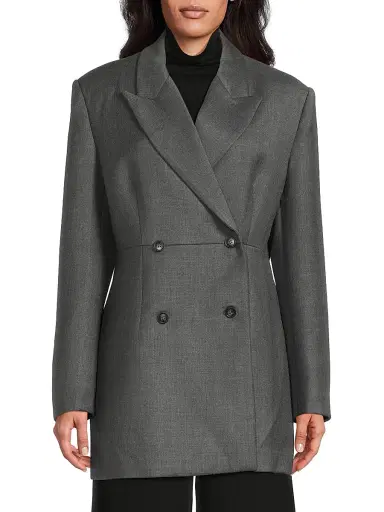 Rue Sophie Women's Paley Double-Breasted Wool-Blend Blazer - Charcoal | Thumbnail 3 Rue Sophie Women's Paley Double-Breasted Wool-Blend Blazer - Charcoal | Thumbnail 3