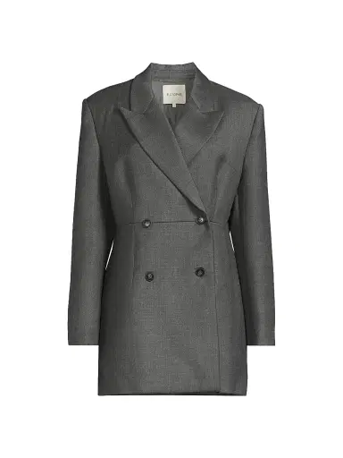 Rue Sophie Women's Paley Double-Breasted Wool-Blend Blazer - Charcoal | Thumbnail 1 Rue Sophie Women's Paley Double-Breasted Wool-Blend Blazer - Charcoal | Thumbnail 1