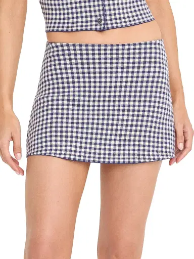 GOOD AMERICAN Women's The Keepsake Gingham Skort - Navy Gingham - Size XL | Thumbnail 3 GOOD AMERICAN Women's The Keepsake Gingham Skort - Navy Gingham - Size XL | Thumbnail 3