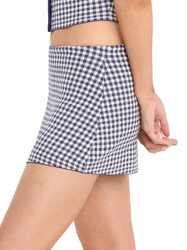 GOOD AMERICAN Women's The Keepsake Gingham Skort - Navy Gingham - Size XL | Thumbnail 4 GOOD AMERICAN Women's The Keepsake Gingham Skort - Navy Gingham - Size XL | Thumbnail 4