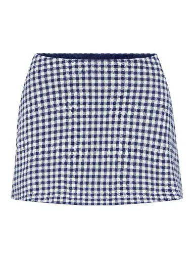 GOOD AMERICAN Women's The Keepsake Gingham Skort - Navy Gingham - Size XL | Thumbnail 1 GOOD AMERICAN Women's The Keepsake Gingham Skort - Navy Gingham - Size XL | Thumbnail 1