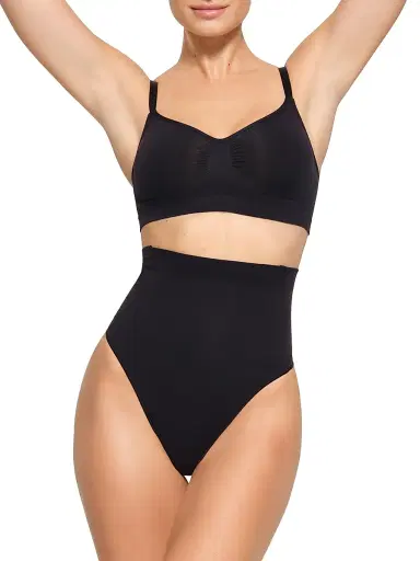 Skims Women's Core Control Thong - Onyx | Thumbnail 3 Skims Women's Core Control Thong - Onyx | Thumbnail 3