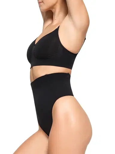 Skims Women's Core Control Thong - Onyx | Thumbnail 4 Skims Women's Core Control Thong - Onyx | Thumbnail 4