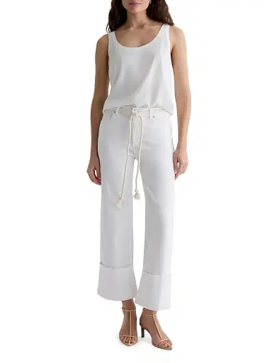 AG Jeans Women's Saige Wide-Leg Crop Jeans - White | Thumbnail 2 AG Jeans Women's Saige Wide-Leg Crop Jeans - White | Thumbnail 2