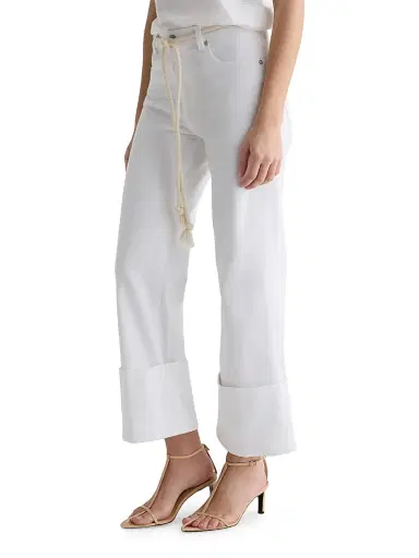 AG Jeans Women's Saige Wide-Leg Crop Jeans - White | Thumbnail 3 AG Jeans Women's Saige Wide-Leg Crop Jeans - White | Thumbnail 3