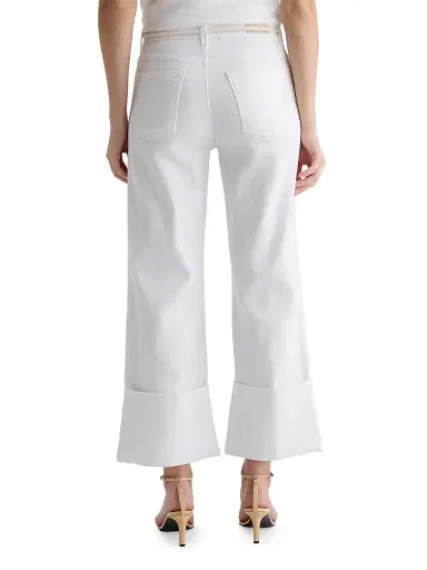 AG Jeans Women's Saige Wide-Leg Crop Jeans - White | Thumbnail 4 AG Jeans Women's Saige Wide-Leg Crop Jeans - White | Thumbnail 4