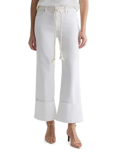 AG Jeans Women's Saige Wide-Leg Crop Jeans - White | Thumbnail 1 AG Jeans Women's Saige Wide-Leg Crop Jeans - White | Thumbnail 1