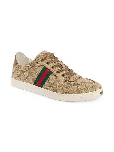 Gucci Women's Stretch Monogram Canvas Low-Top Sneakers - Sand Cashew | Thumbnail 2 Gucci Women's Stretch Monogram Canvas Low-Top Sneakers - Sand Cashew | Thumbnail 2