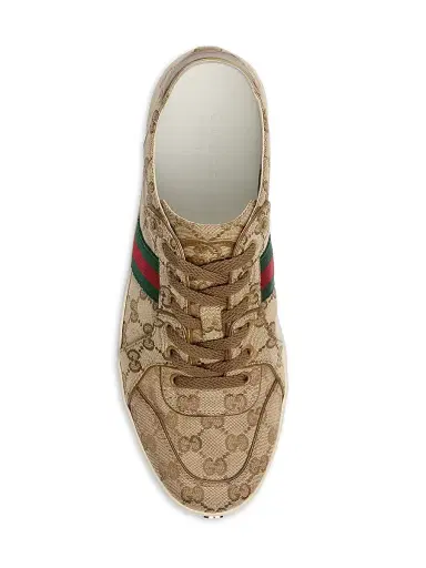 Gucci Women's Stretch Monogram Canvas Low-Top Sneakers - Sand Cashew | Thumbnail 4 Gucci Women's Stretch Monogram Canvas Low-Top Sneakers - Sand Cashew | Thumbnail 4