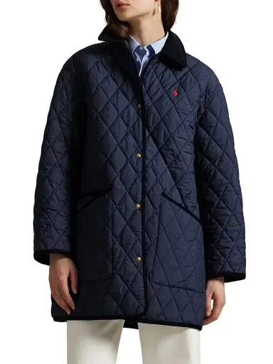 Polo Ralph Lauren Women's Oversized Quilted Barn Jacket - Navy | Thumbnail 3 Polo Ralph Lauren Women's Oversized Quilted Barn Jacket - Navy | Thumbnail 3
