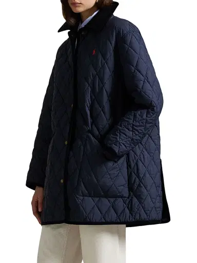 Polo Ralph Lauren Women's Oversized Quilted Barn Jacket - Navy | Thumbnail 4 Polo Ralph Lauren Women's Oversized Quilted Barn Jacket - Navy | Thumbnail 4