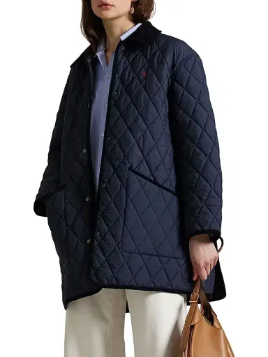 Polo Ralph Lauren Women's Oversized Quilted Barn Jacket - Navy | Thumbnail 5 Polo Ralph Lauren Women's Oversized Quilted Barn Jacket - Navy | Thumbnail 5