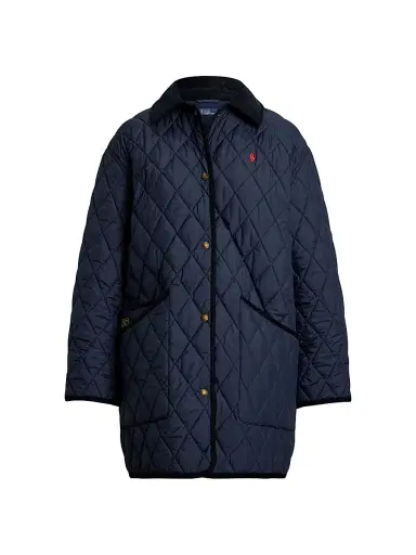 Polo Ralph Lauren Women's Oversized Quilted Barn Jacket - Navy | Thumbnail 1 Polo Ralph Lauren Women's Oversized Quilted Barn Jacket - Navy | Thumbnail 1