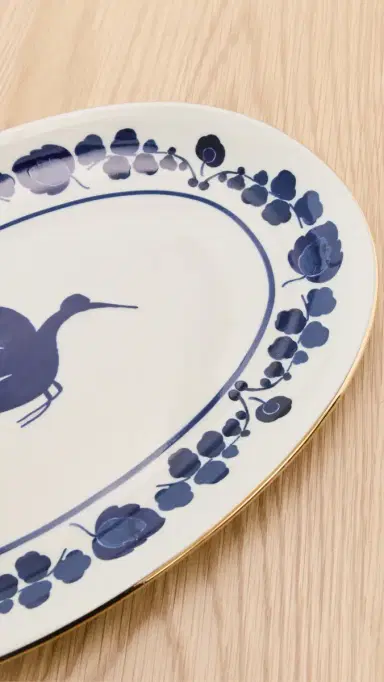 La DoubleJ Oval Platter Wildbird Blu One Size | Thumbnail 4 La DoubleJ Oval Platter Wildbird Blu One Size | Thumbnail 4