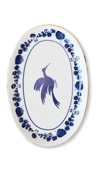 La DoubleJ Oval Platter Wildbird Blu One Size | Thumbnail 6 La DoubleJ Oval Platter Wildbird Blu One Size | Thumbnail 6