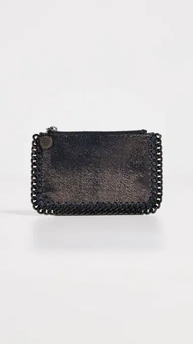 Stella McCartney Falabella Shiny Zip Card Holder Dark Navy One Size | Thumbnail 2 Stella McCartney Falabella Shiny Zip Card Holder Dark Navy One Size | Thumbnail 2