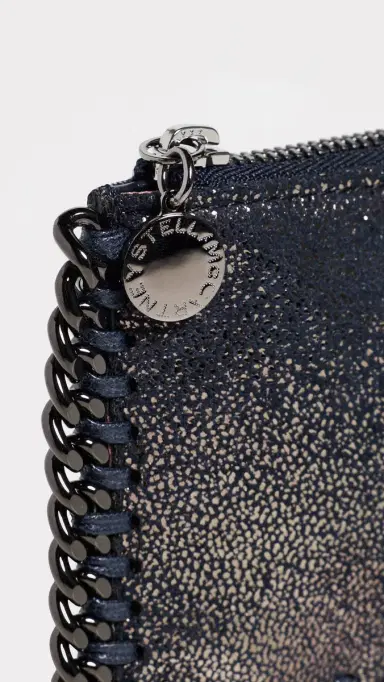Stella McCartney Falabella Shiny Zip Card Holder Dark Navy One Size | Thumbnail 5 Stella McCartney Falabella Shiny Zip Card Holder Dark Navy One Size | Thumbnail 5