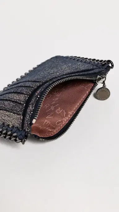 Stella McCartney Falabella Shiny Zip Card Holder Dark Navy One Size | Thumbnail 6 Stella McCartney Falabella Shiny Zip Card Holder Dark Navy One Size | Thumbnail 6