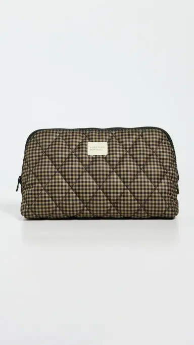 Loeffler Randall Frances Cosmetic Pouch Brown/Black Check One Size | Thumbnail 2 Loeffler Randall Frances Cosmetic Pouch Brown/Black Check One Size | Thumbnail 2