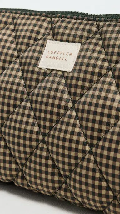 Loeffler Randall Frances Cosmetic Pouch Brown/Black Check One Size | Thumbnail 4 Loeffler Randall Frances Cosmetic Pouch Brown/Black Check One Size | Thumbnail 4