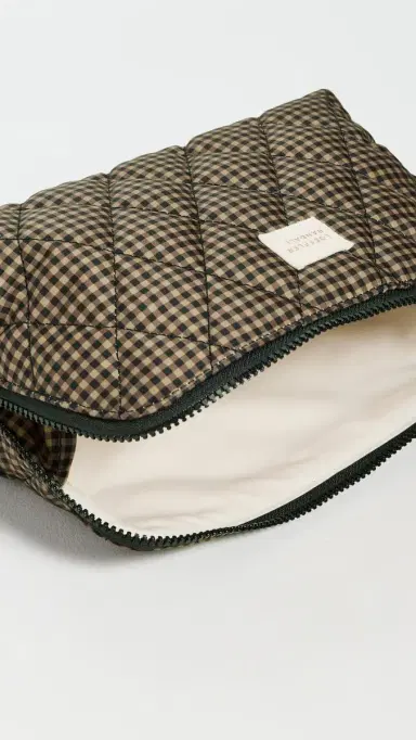 Loeffler Randall Frances Cosmetic Pouch Brown/Black Check One Size | Thumbnail 6 Loeffler Randall Frances Cosmetic Pouch Brown/Black Check One Size | Thumbnail 6