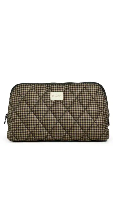 Loeffler Randall Frances Cosmetic Pouch Brown/Black Check One Size | Thumbnail 1 Loeffler Randall Frances Cosmetic Pouch Brown/Black Check One Size | Thumbnail 1