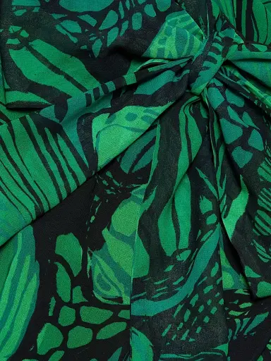Teri Jon by Rickie Freeman Women's Floral Chiffon Halter Fit & Flare Gown - Green Multi | Thumbnail 7 Teri Jon by Rickie Freeman Women's Floral Chiffon Halter Fit & Flare Gown - Green Multi | Thumbnail 7