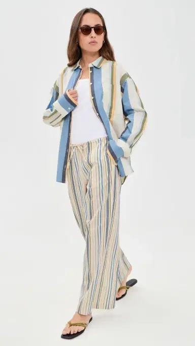 Joe's Jeans The Boyfriend Button Down Shirt Azure Variegated tripe | Thumbnail 5 Joe's Jeans The Boyfriend Button Down Shirt Azure Variegated tripe | Thumbnail 5