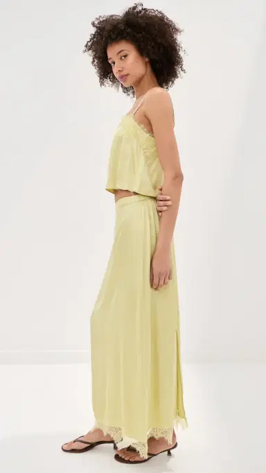 LE BOP Marion atin Skirt Honeydew | Thumbnail 4 LE BOP Marion atin Skirt Honeydew | Thumbnail 4