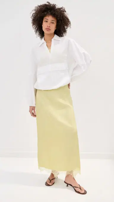 LE BOP Marion atin Skirt Honeydew | Thumbnail 5 LE BOP Marion atin Skirt Honeydew | Thumbnail 5