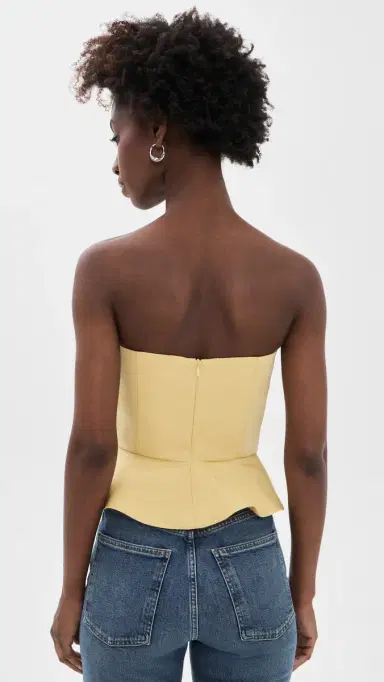 Damaris Bailey Delicias Strapless Top Butter Yellow with White Rose | Thumbnail 3 Damaris Bailey Delicias Strapless Top Butter Yellow with White Rose | Thumbnail 3