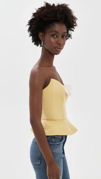 Damaris Bailey Delicias Strapless Top Butter Yellow with White Rose | Thumbnail 4 Damaris Bailey Delicias Strapless Top Butter Yellow with White Rose | Thumbnail 4