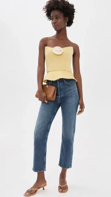 Damaris Bailey Delicias Strapless Top Butter Yellow with White Rose | Thumbnail 5 Damaris Bailey Delicias Strapless Top Butter Yellow with White Rose | Thumbnail 5