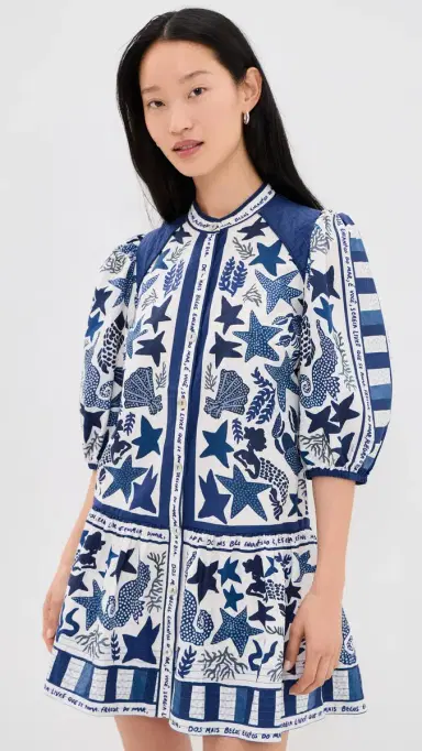 FARM Rio Blue Patterned ini Dress Blue Stars | Thumbnail 2 FARM Rio Blue Patterned ini Dress Blue Stars | Thumbnail 2
