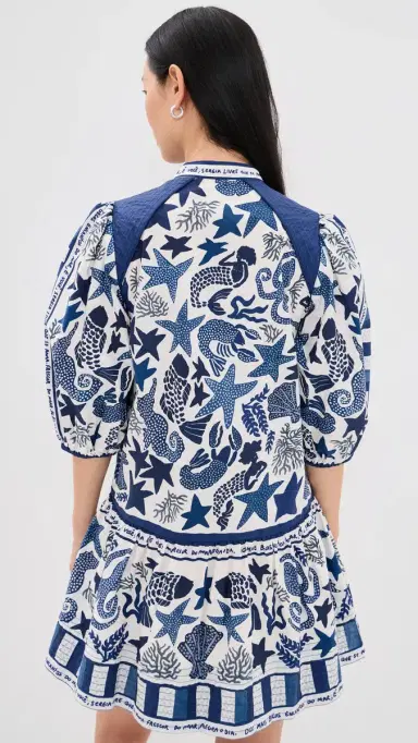 FARM Rio Blue Patterned ini Dress Blue Stars | Thumbnail 3 FARM Rio Blue Patterned ini Dress Blue Stars | Thumbnail 3
