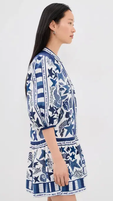 FARM Rio Blue Patterned ini Dress Blue Stars | Thumbnail 4 FARM Rio Blue Patterned ini Dress Blue Stars | Thumbnail 4
