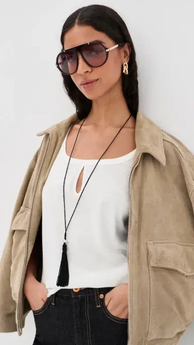 Chloé Aly Aviator Sunglasses Burgundy/Gold/Pink One Size | Thumbnail 3 Chloé Aly Aviator Sunglasses Burgundy/Gold/Pink One Size | Thumbnail 3