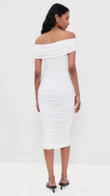 Norma Kamali Sleeveless Cowl Neck ide hirred Dress now White | Thumbnail 3 Norma Kamali Sleeveless Cowl Neck ide hirred Dress now White | Thumbnail 3