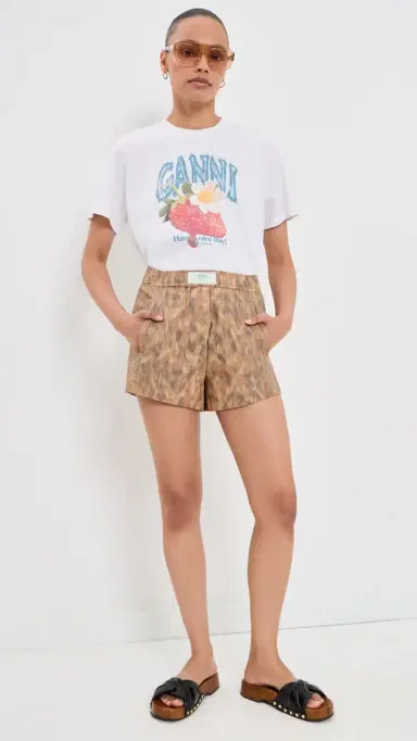 GANNI Basic Cotton Jersey trawberry Print Tee Bright White | Thumbnail 5 GANNI Basic Cotton Jersey trawberry Print Tee Bright White | Thumbnail 5
