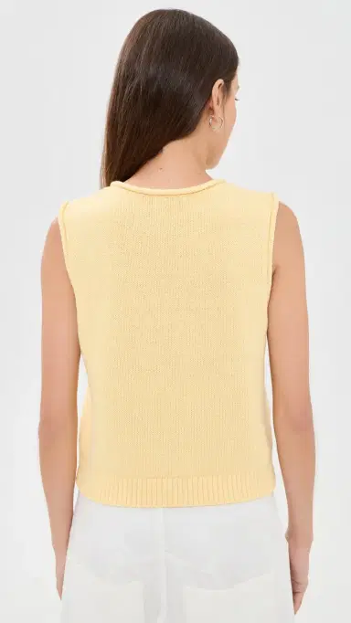 Alex Mill Taylor Cotton Sweater Vest Double Cream | Thumbnail 3 Alex Mill Taylor Cotton Sweater Vest Double Cream | Thumbnail 3