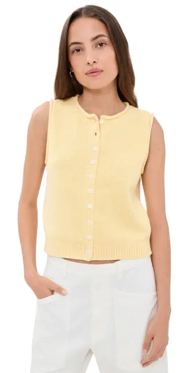 Alex Mill Taylor Cotton Sweater Vest Double Cream | Thumbnail 1 Alex Mill Taylor Cotton Sweater Vest Double Cream | Thumbnail 1