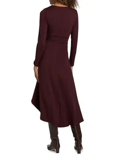 Veronica Beard Women's Theodora Jersey Ruched Midi-Dress - Raisin - Size Medium | Thumbnail 5 Veronica Beard Women's Theodora Jersey Ruched Midi-Dress - Raisin - Size Medium | Thumbnail 5
