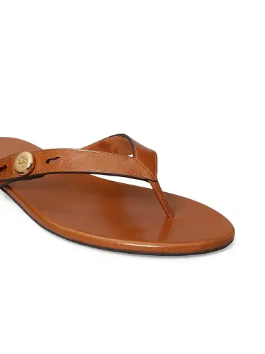 Tory Burch Women's Romy Leather Thong Sandals - Classic Cuoio - Size 9.5 | Thumbnail 4 Tory Burch Women's Romy Leather Thong Sandals - Classic Cuoio - Size 9.5 | Thumbnail 4
